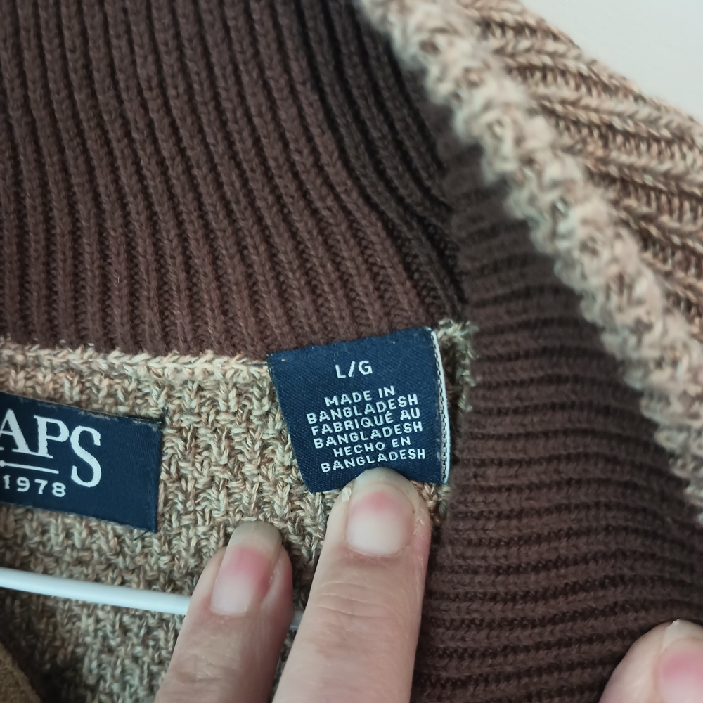 Chaps Men's Turtleneck Sweater in Tan - Picture 5 of 9